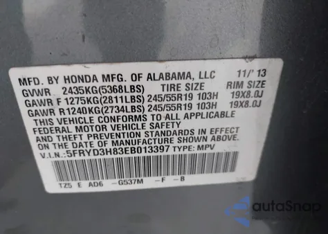 2014 Acura Mdx Advance Pkg W/Entertainment Pkg из США, поврежденный, VIN 5FRYD3H83EB013397